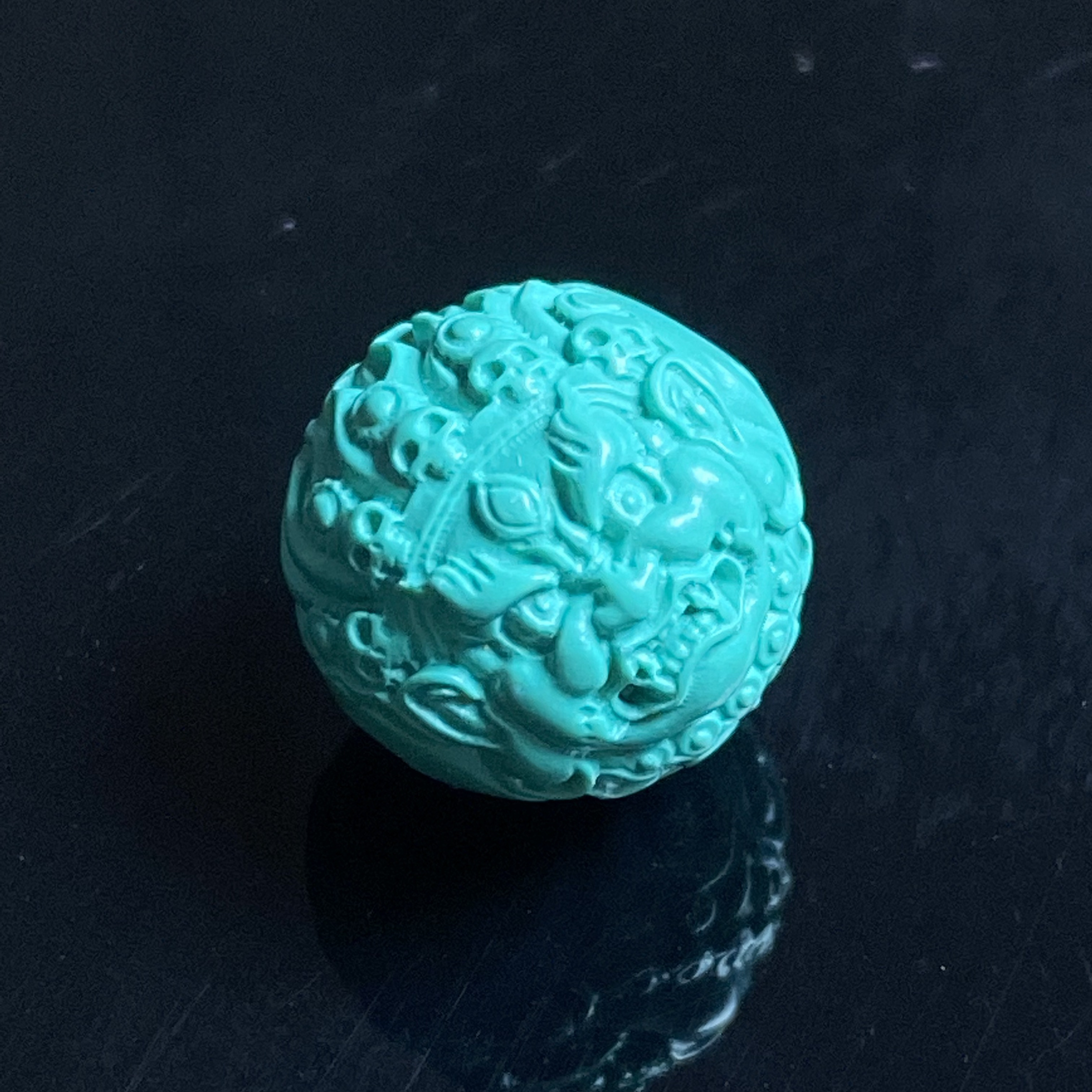 精工雕刻黄财神单珠文玩配饰DIY时尚配饰顶珠配珠顶珠百搭