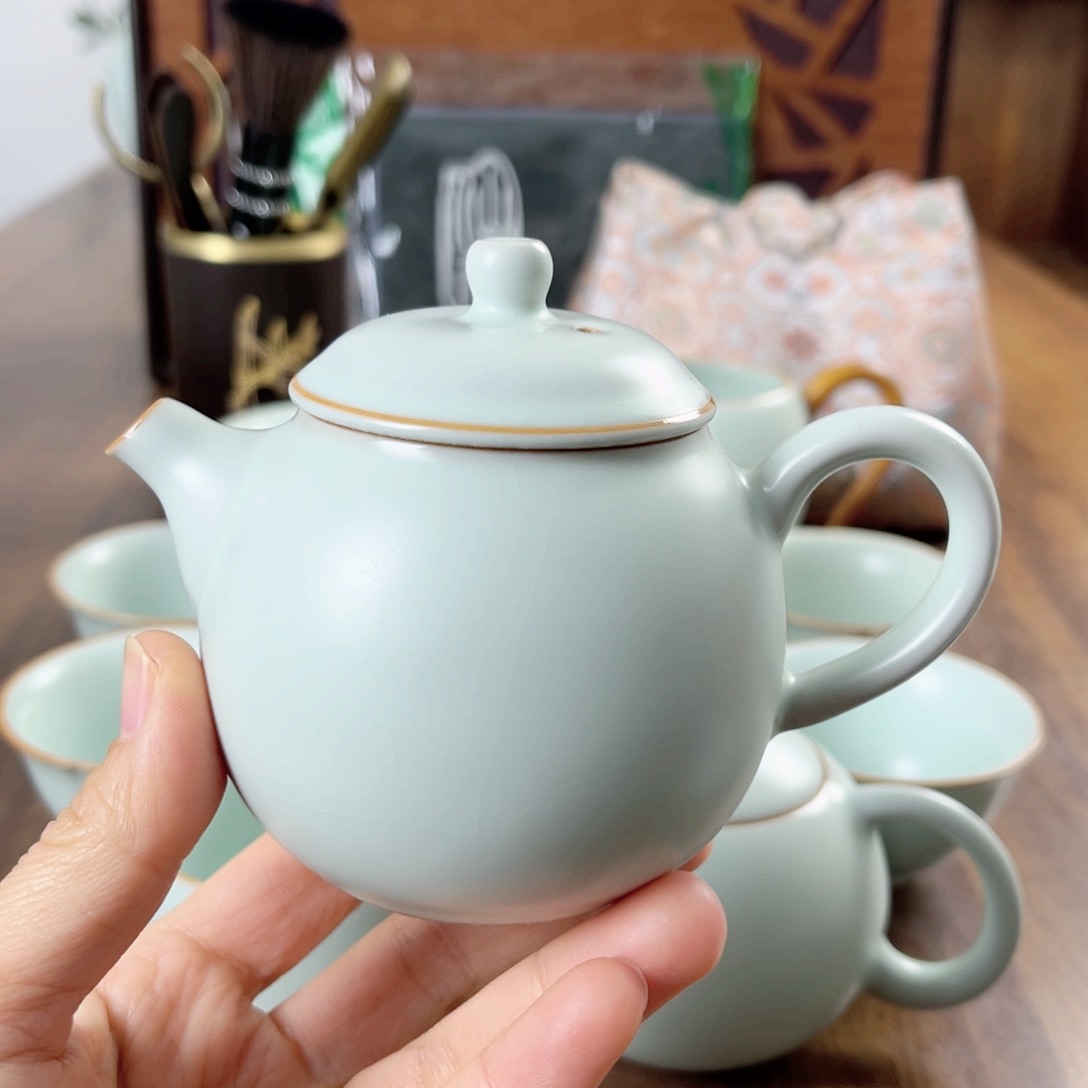 壶古*茗仙南汝窑微瑕孤品文旦壶