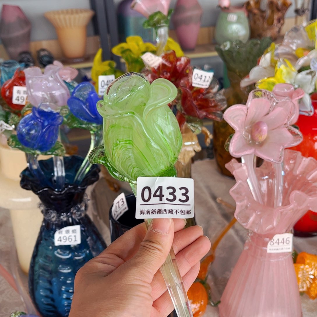 琉璃短花24长0433 花瓶摆件