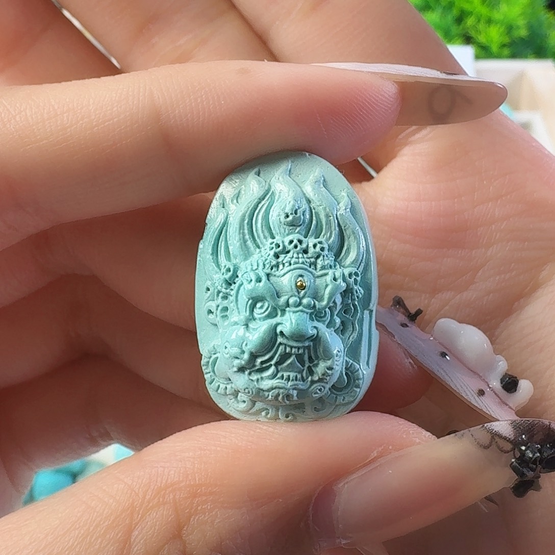 绿松石未镶嵌吊坠(不含链)黑天