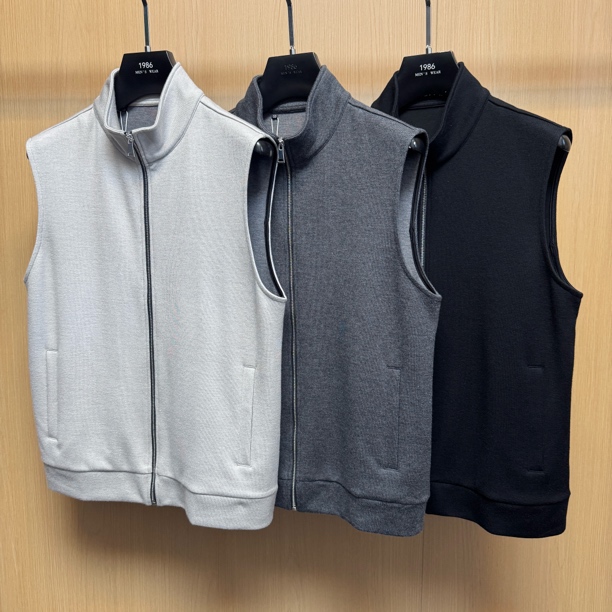 【羊毛混纺马甲】6119男士商务休闲 简约百搭羊毛混纺立领马甲