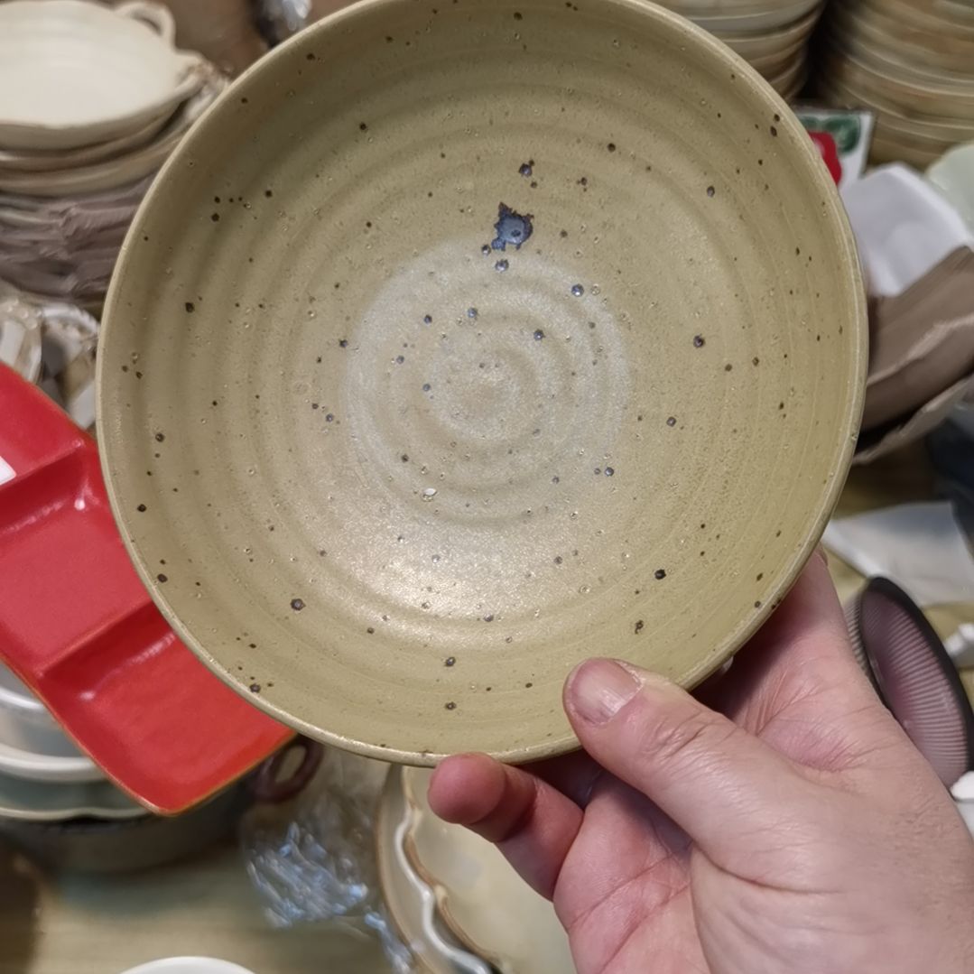 瓷片微瑕粗陶深盘一个