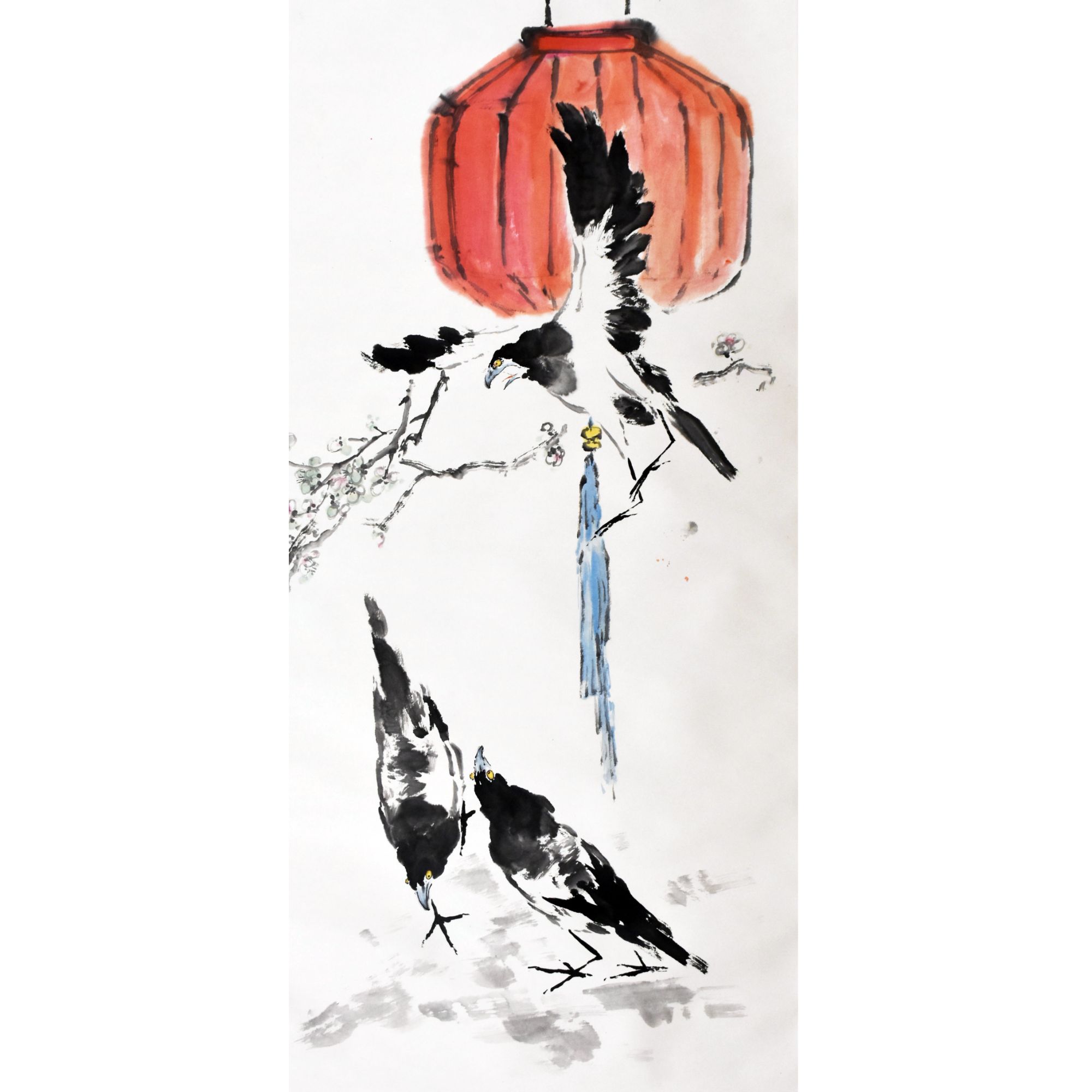 HM5101 喜鹊登梅 135×68 纸本立轴 8.2平尺