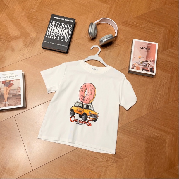 新疆包邮【55001】小汽车印花圆领T恤-衣长48