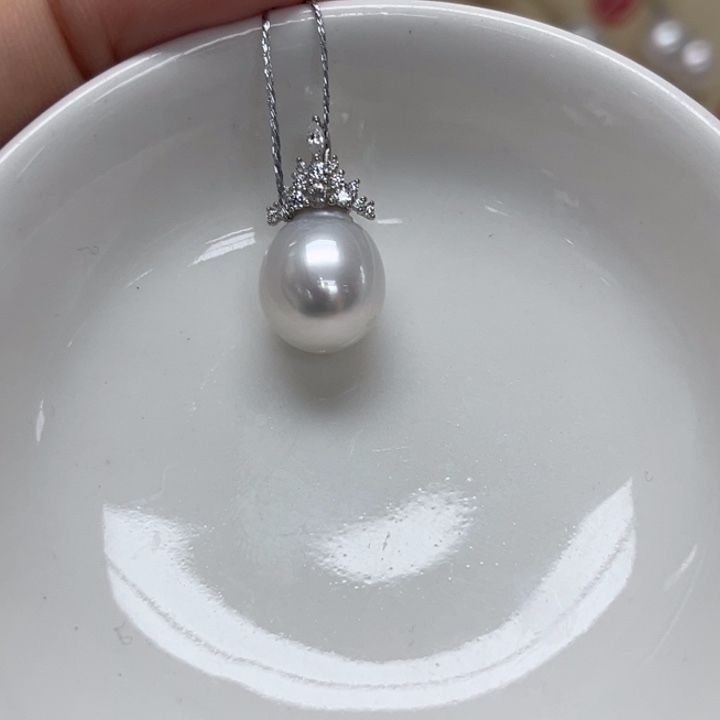 颈饰海水珍珠银S925镶嵌澳白10-11mm19号