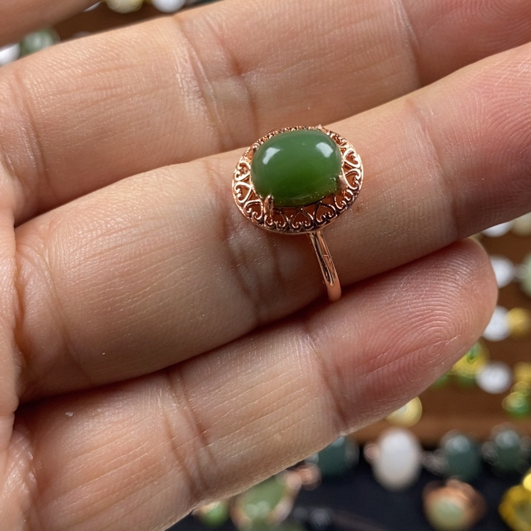 和田玉（碧玉）戒指合金