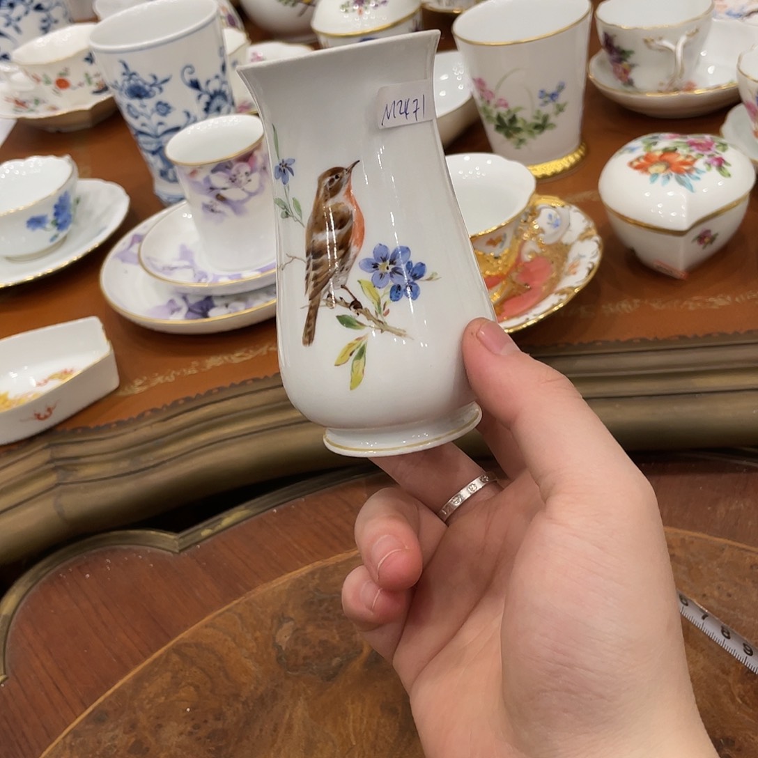 瓷片中古一等鸟绘花瓶