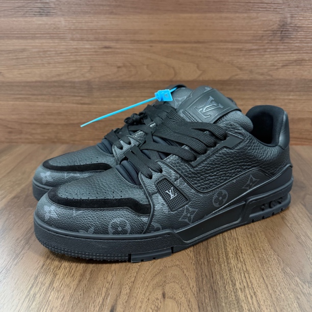 99新 LouisVuitton/路易威登 44.5码 trainer 黑武士老花 板鞋