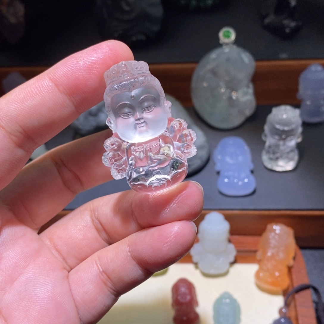 青***子吊坠(不含链)水晶未镶嵌千手观音宝宝