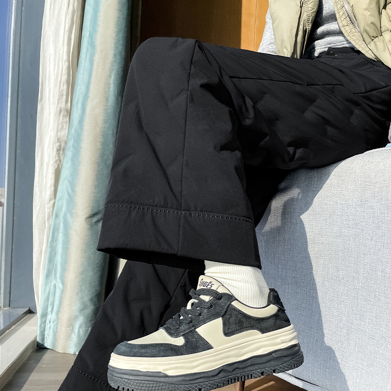 白鸭绒羽绒裤女冬季外穿小个子2024新款宽松直筒东北保暖雪地裤子