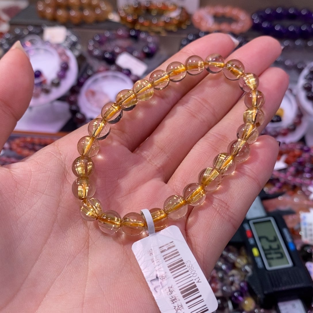 水晶手串未镶嵌金钛晶7+