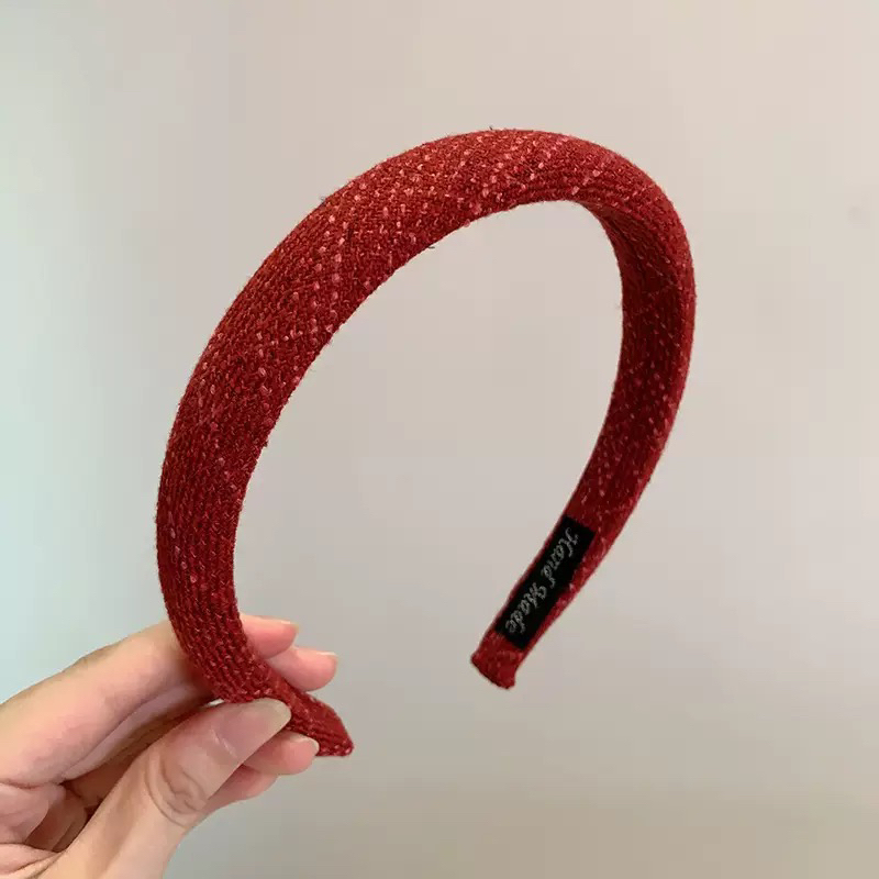 原创设计简约羊毛宽边发箍女秋冬高颅顶百搭头饰