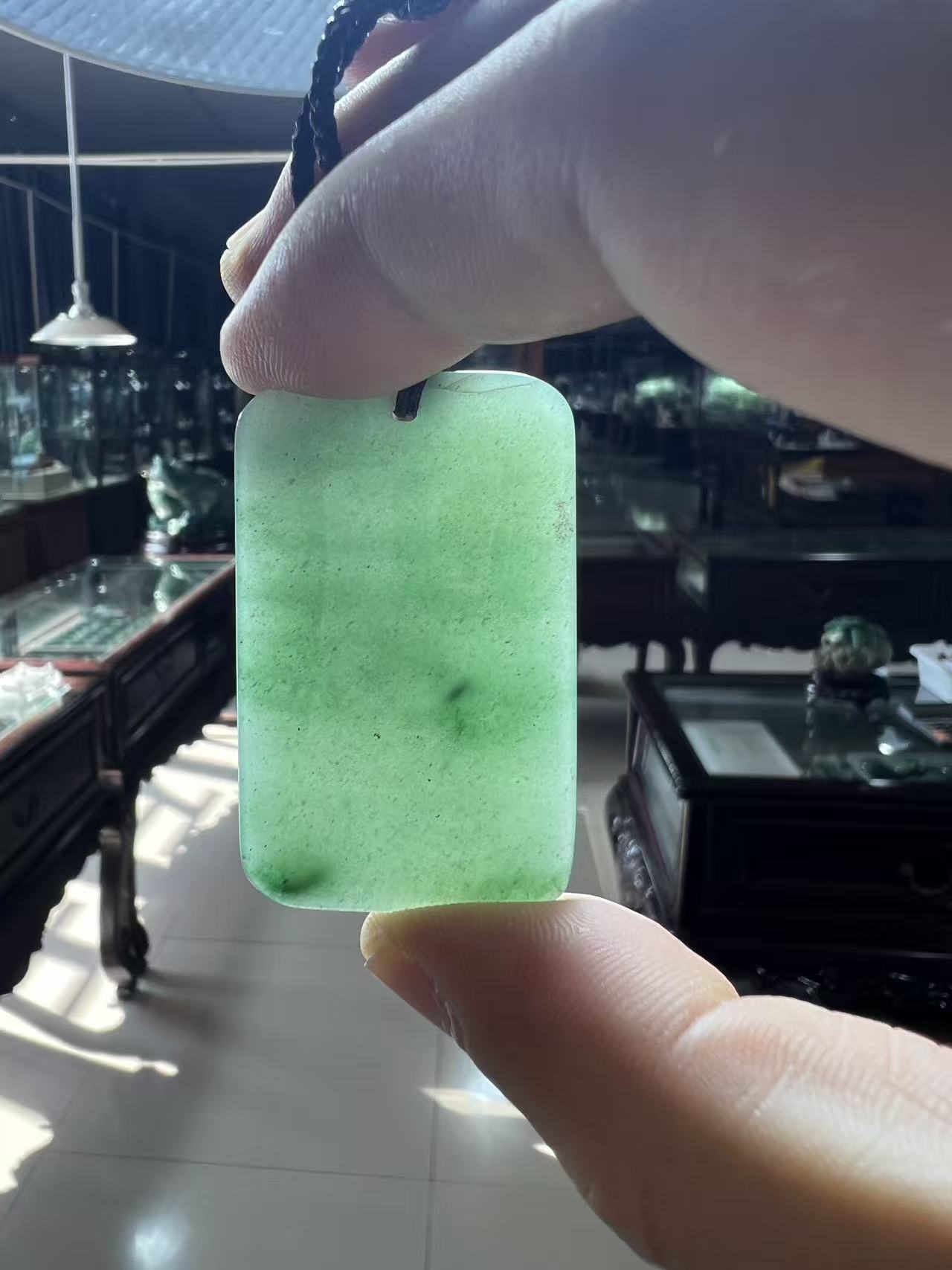 【官方正品】天然平安山水玉牌