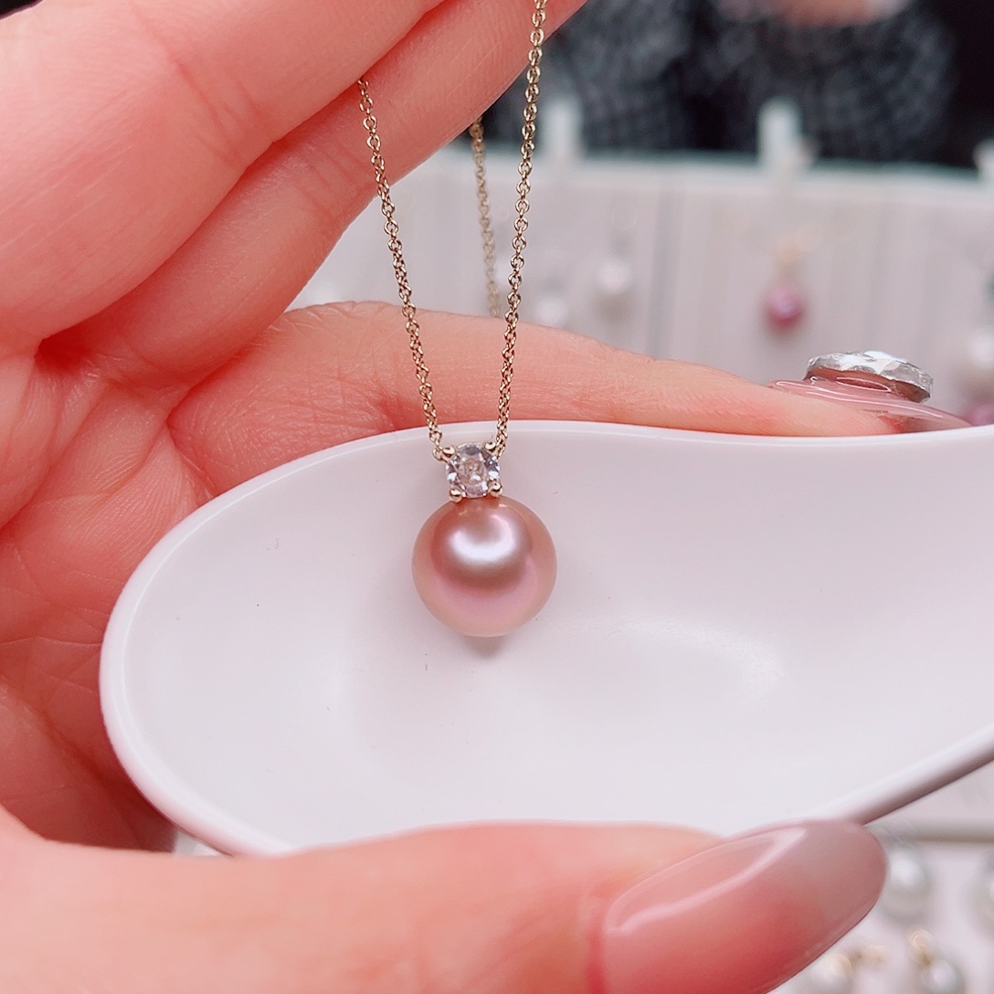 银S925镶嵌淡水珍珠吊坠(赠链)