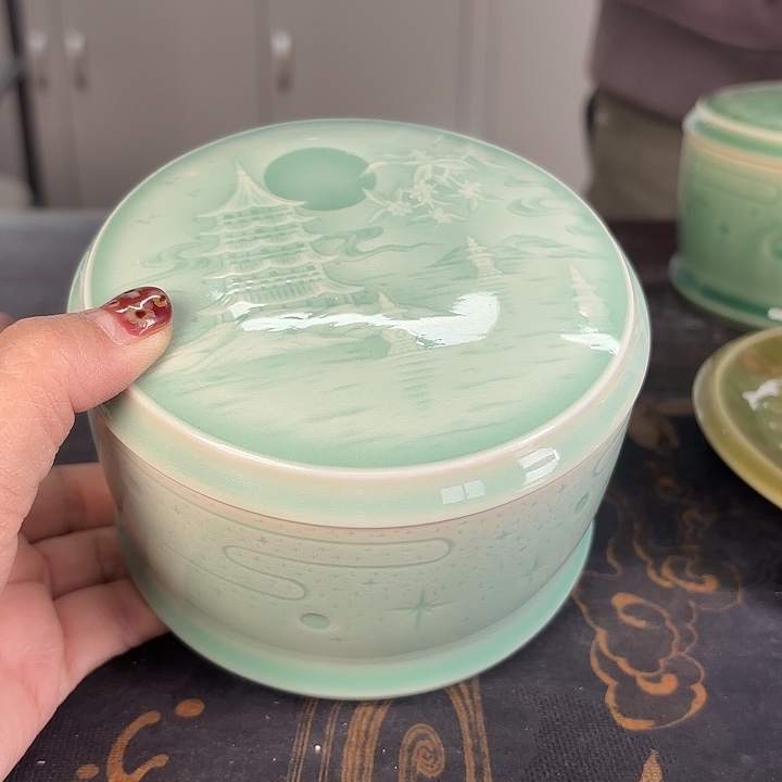 龙泉云间青瓷小米茶器