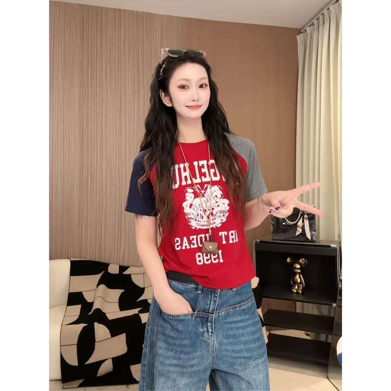 ANGEL HUE-春夏「时装周」马系列设计原创配色舒适软糯短袖T恤10185