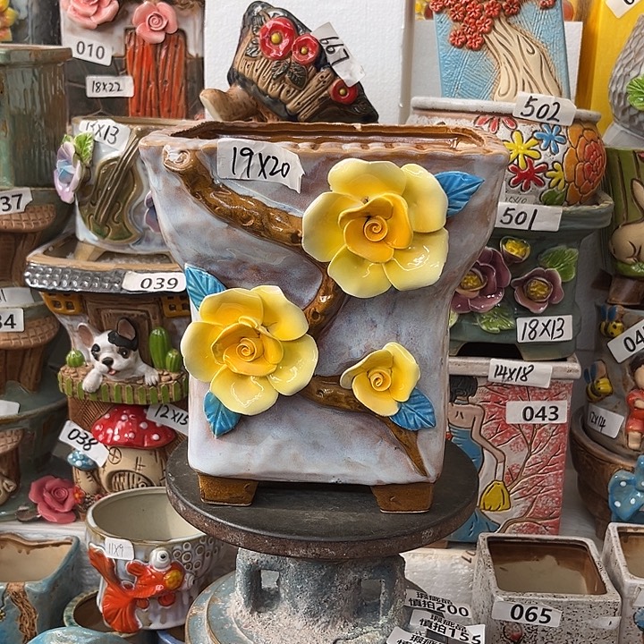 粗陶材质多肉花盆