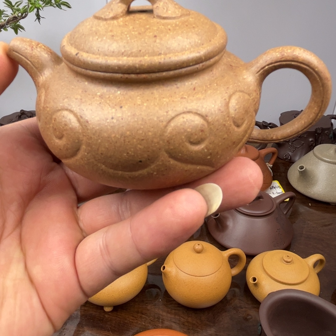 果***断茶壶紫砂降坡仿古如意