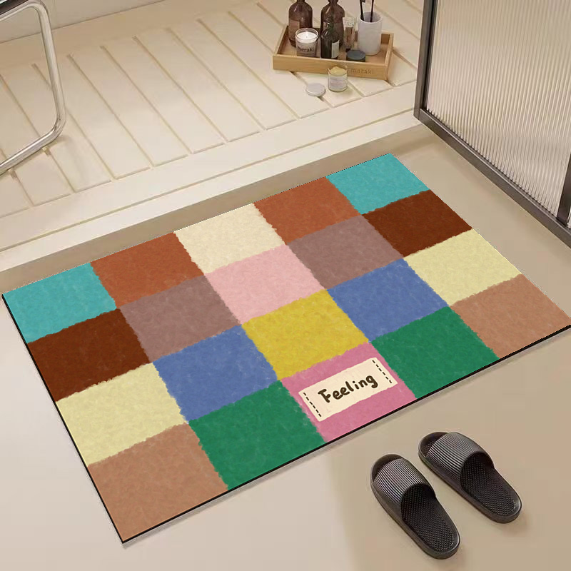 美式复古硅藻泥入户可裁剪防滑吸水地垫家用玄关进门浴室厕所地垫