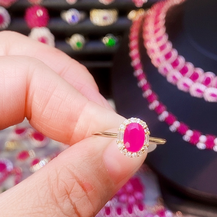 银S925镶嵌戒指红宝石