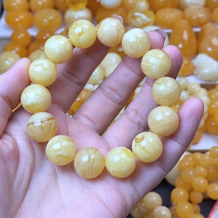 琥珀未镶嵌手串天然无优化琥珀蜜蜡