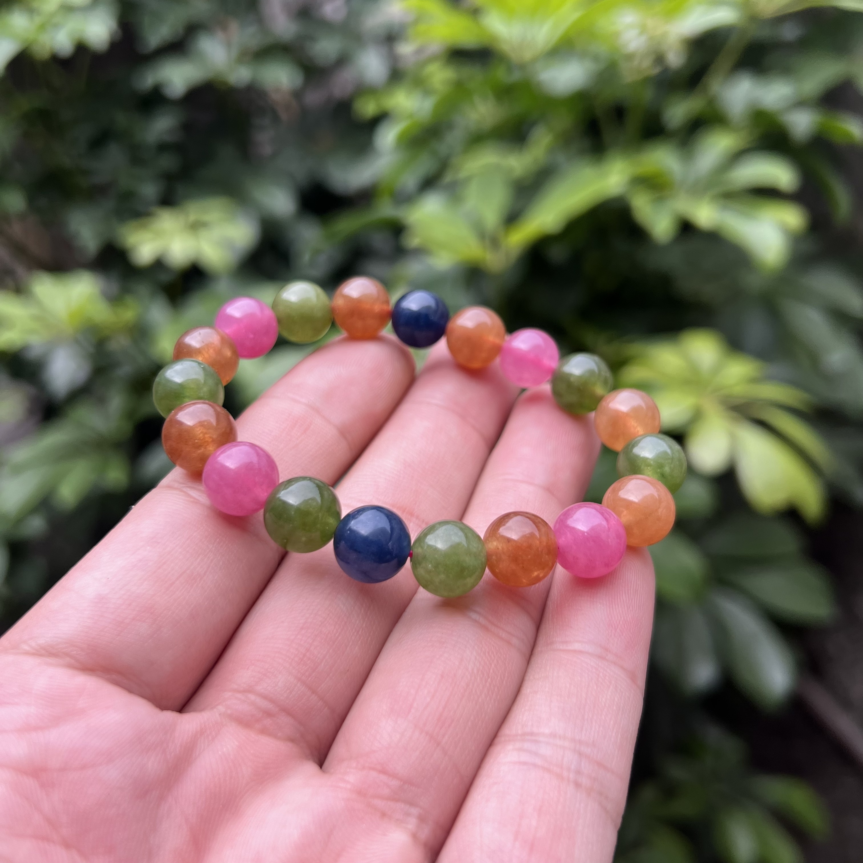 B603精品彩虹手串单圈10mm百搭项链