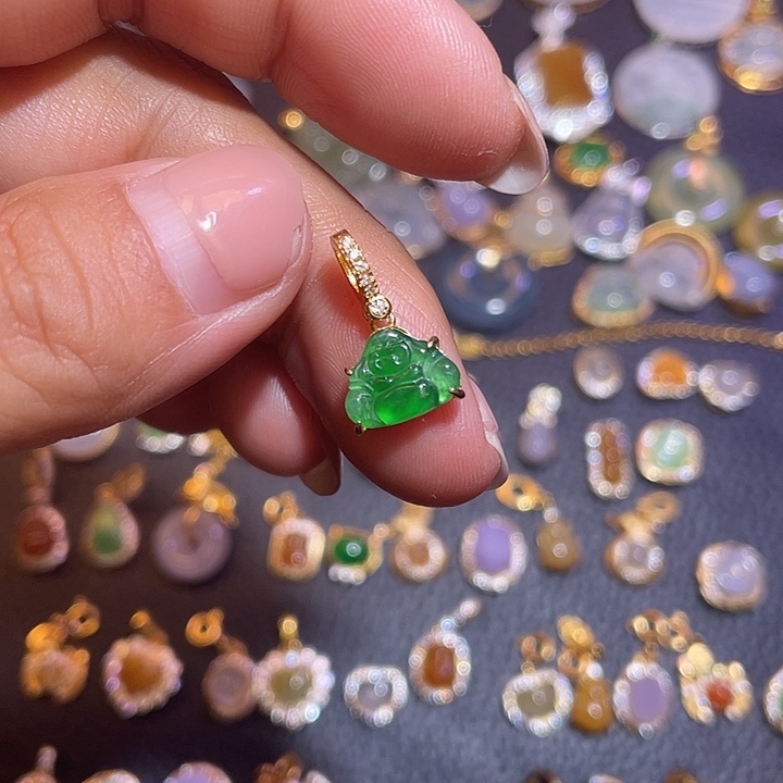 翡翠银S925镶嵌颈饰