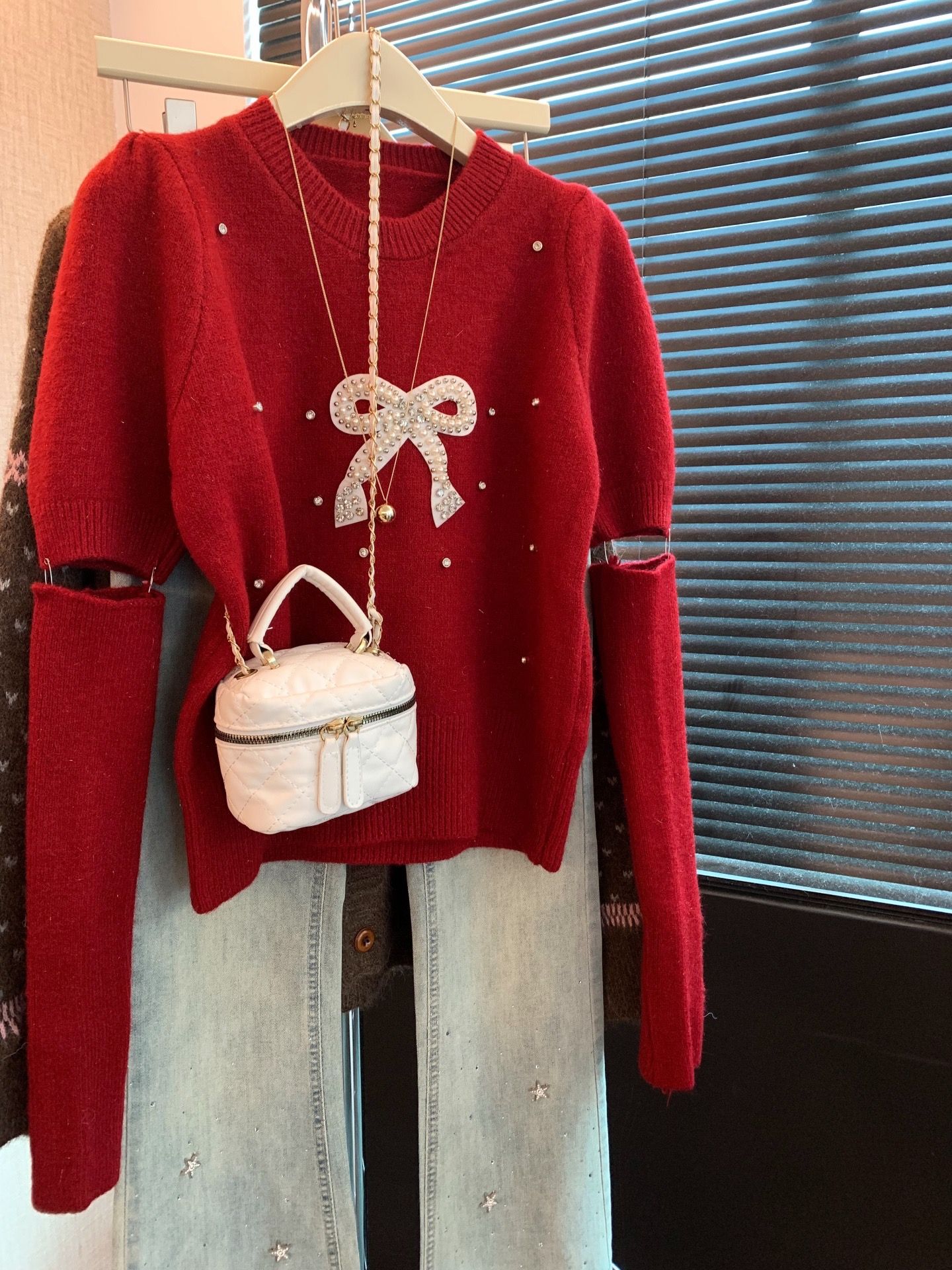 鸿运当头～圣诞限定款！高品质无色差！蝴蝶结加厚软糯毛衣