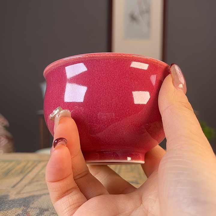 摆件景德柴烧茶杯多人