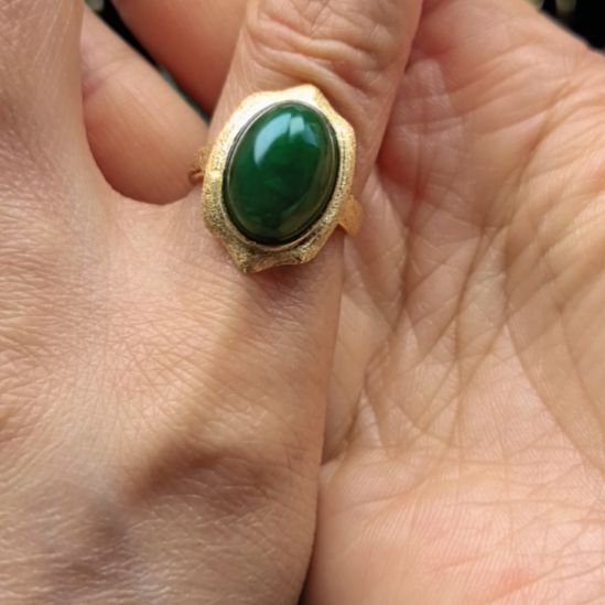 和田玉（碧玉）未镶嵌颈饰戒指