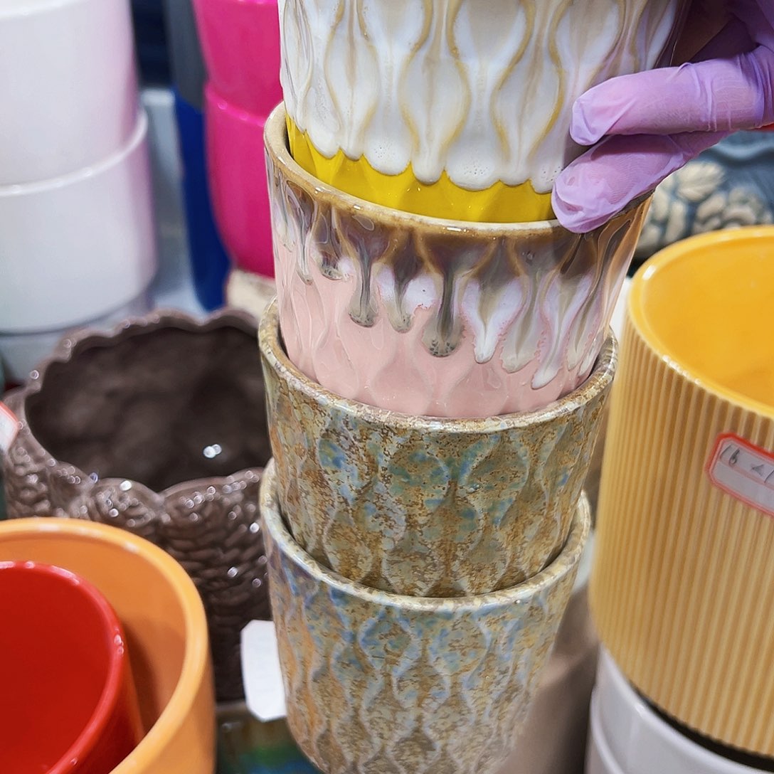 有孔外贸尾单陶瓷花盆凑单10米包邮