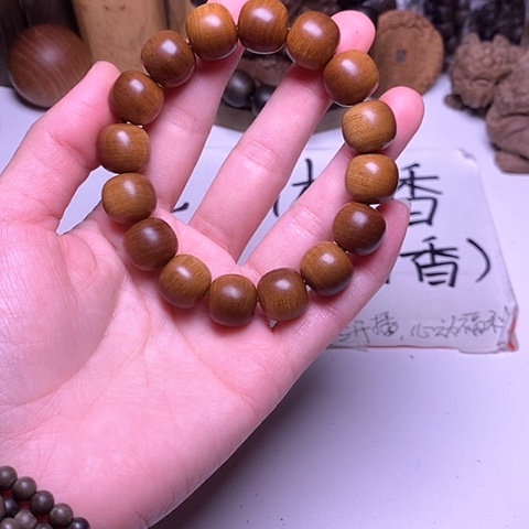 檀香木手串/手链檀香玉化老料13/14横纹虎皮沉