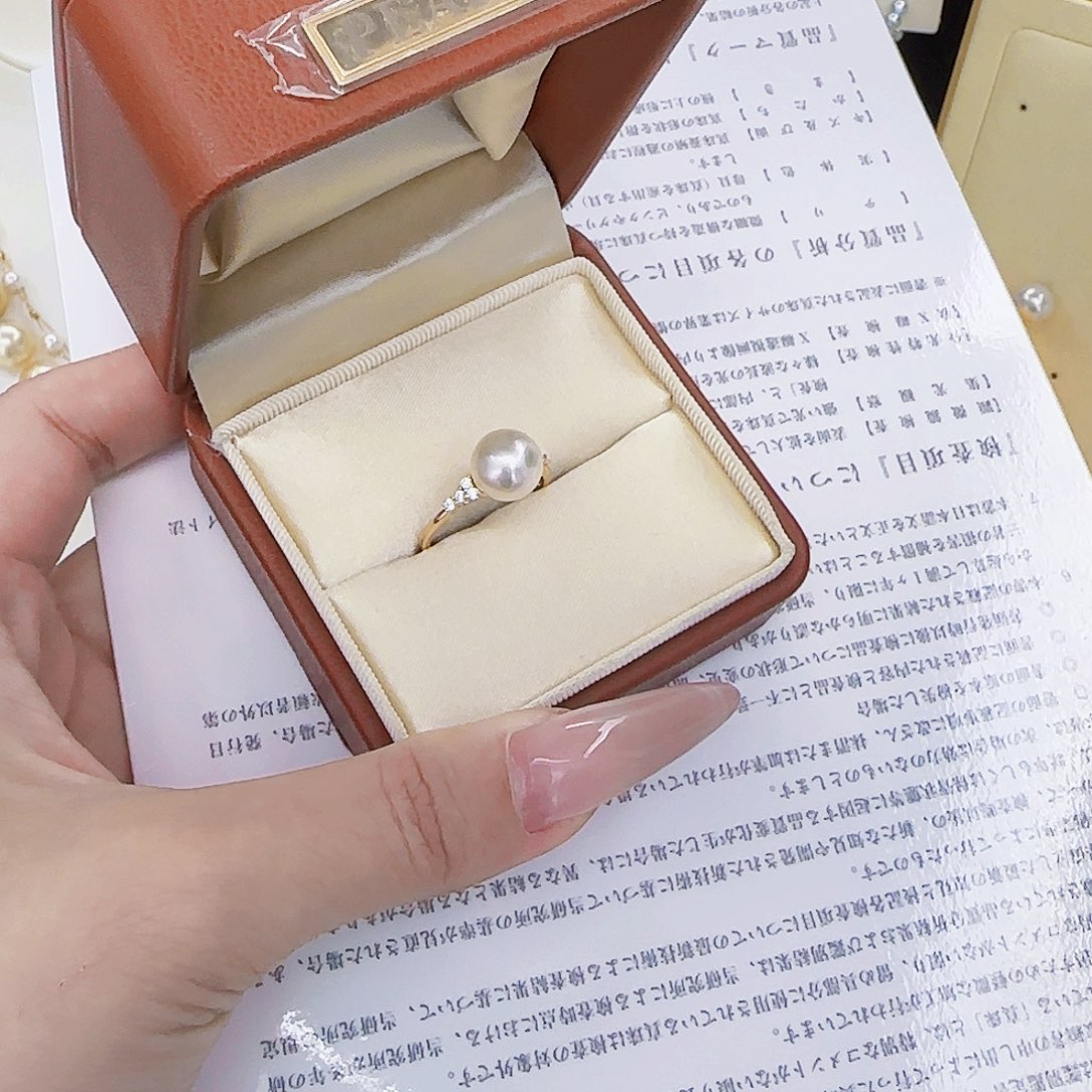 海水珍珠戒指银S925镶嵌