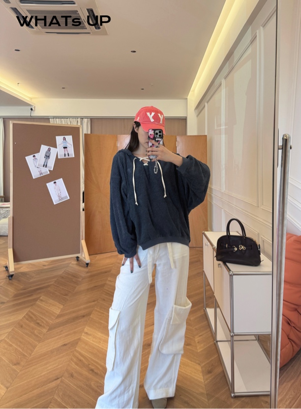 OPENYY 25SS 设计师品牌 套头连帽卫衣WHATsUP