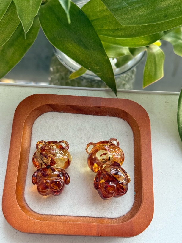 花珀熊吊坠（多样性发其一）