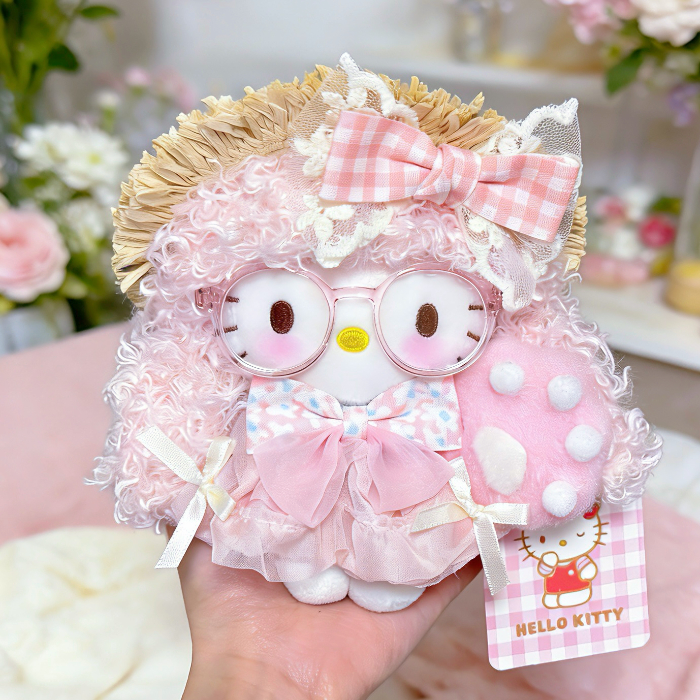 正版hellokitty奶芙猫爪kt三丽鸥包包娃娃挂件玩偶送人生日礼物女