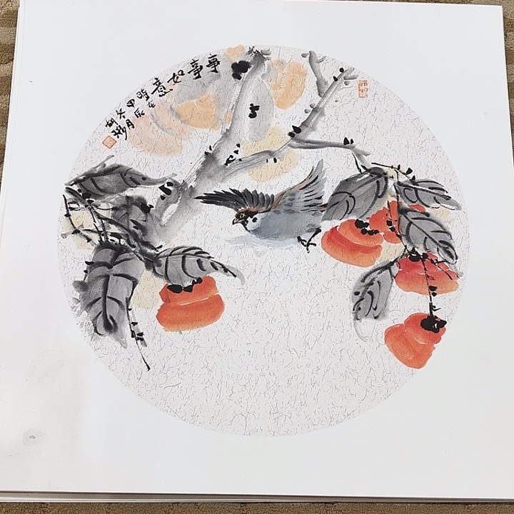 国画花鸟的翅膀是白色和50.50