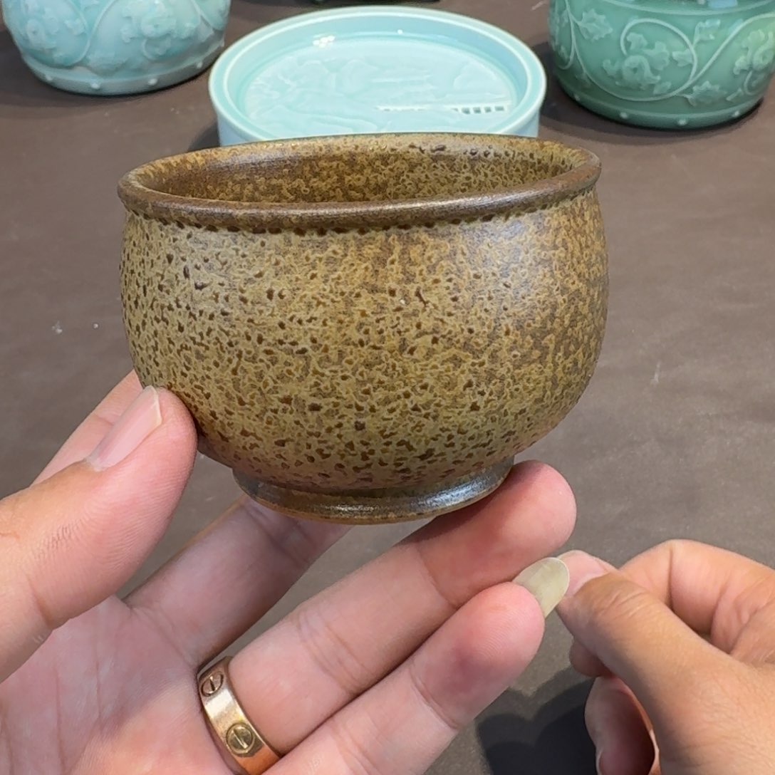 杯龙泉青瓷茶具微瑕