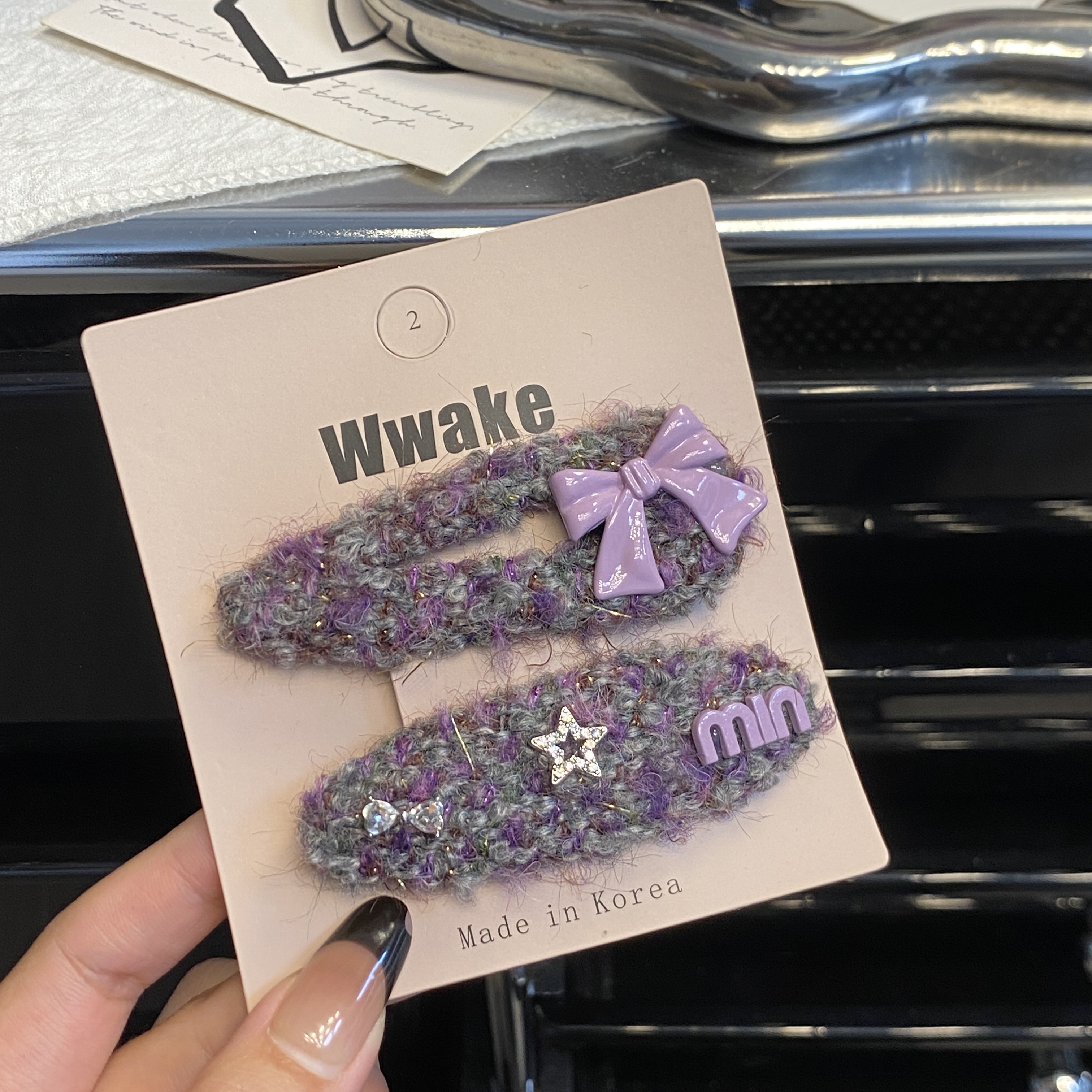 韩国MIMILINE秋冬新款BB夹紫色系千金风休闲风百搭时尚发卡碎发夹