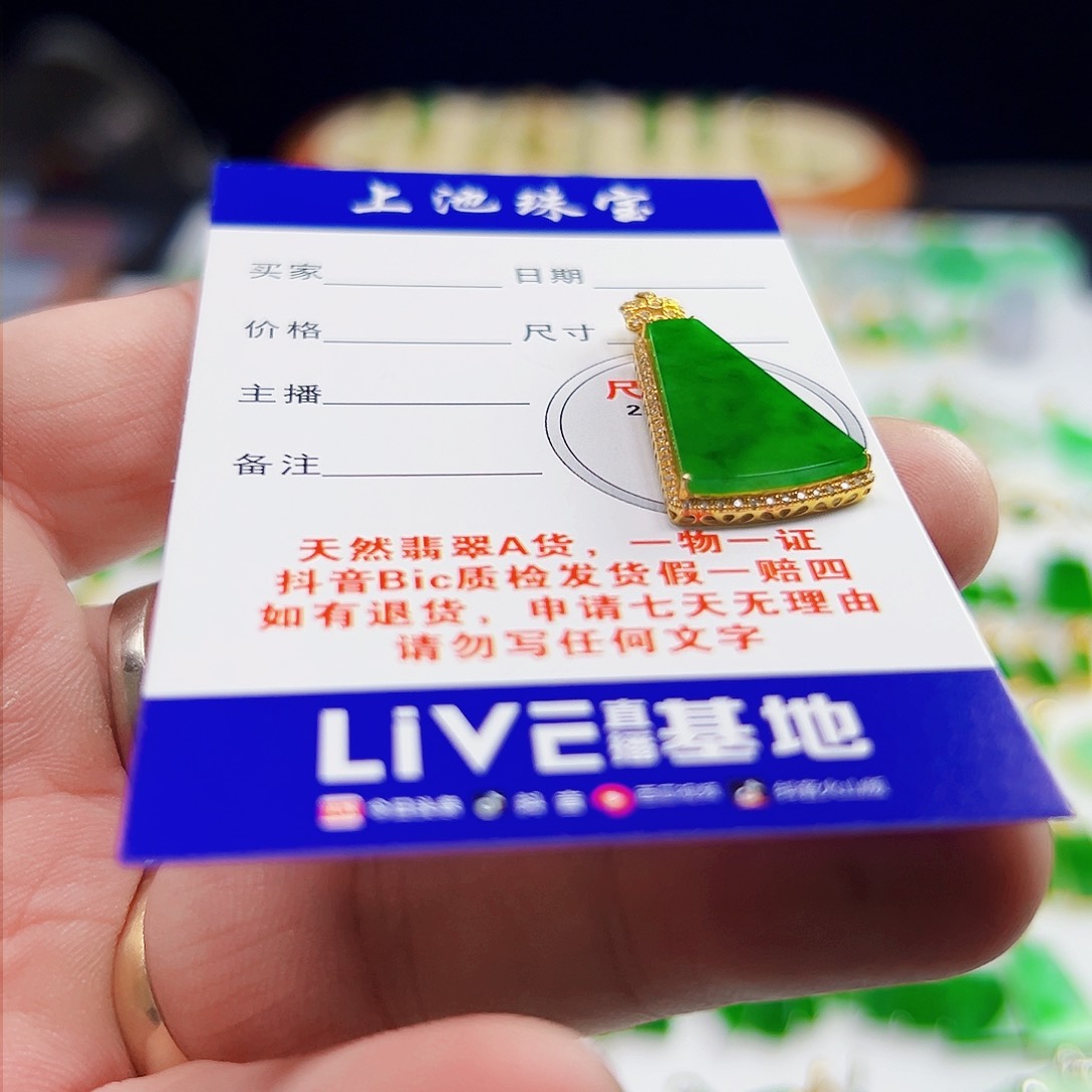 颈饰18K金镶嵌翡翠翡翠