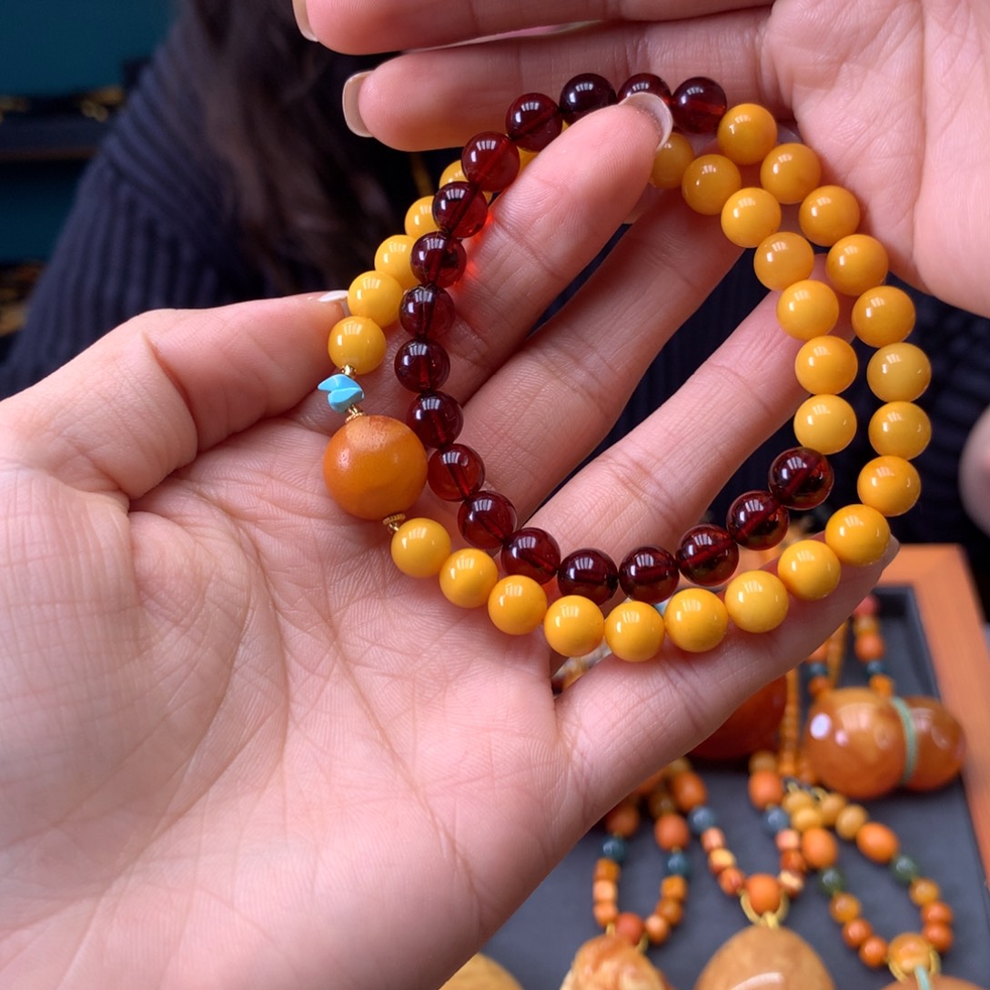 蜜蜡未镶嵌手串天然