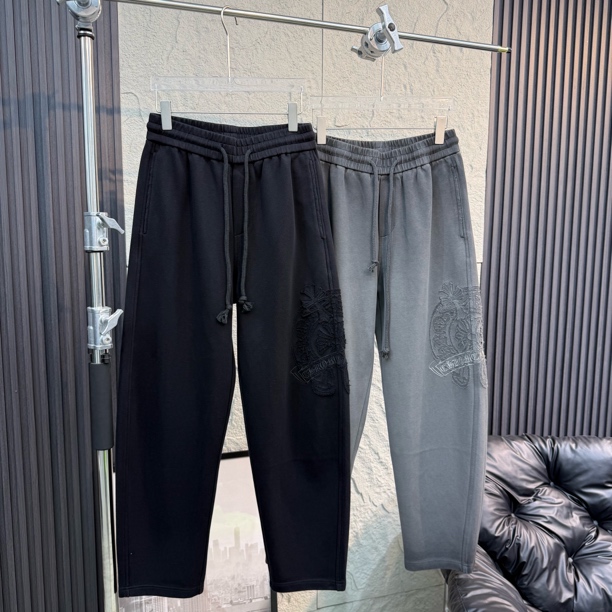 小算盘潮牌高品质秋新款弯刀直筒裤烧花刺绣工艺百搭男休闲裤2605
