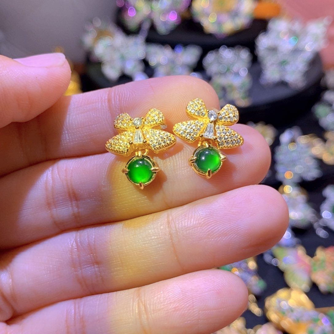 翡翠银S925镶嵌项圈天然翡翠