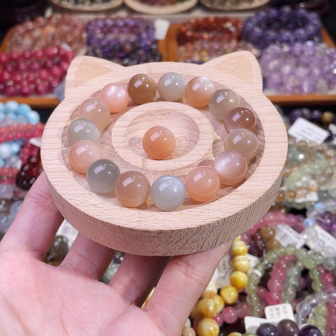 长石手链未镶嵌奶茶月光12