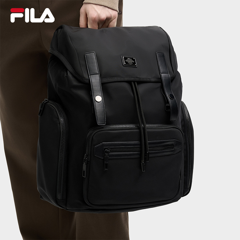 FILA 斐乐官方男士背包2025春季新款通勤多口袋双肩包书包电脑包