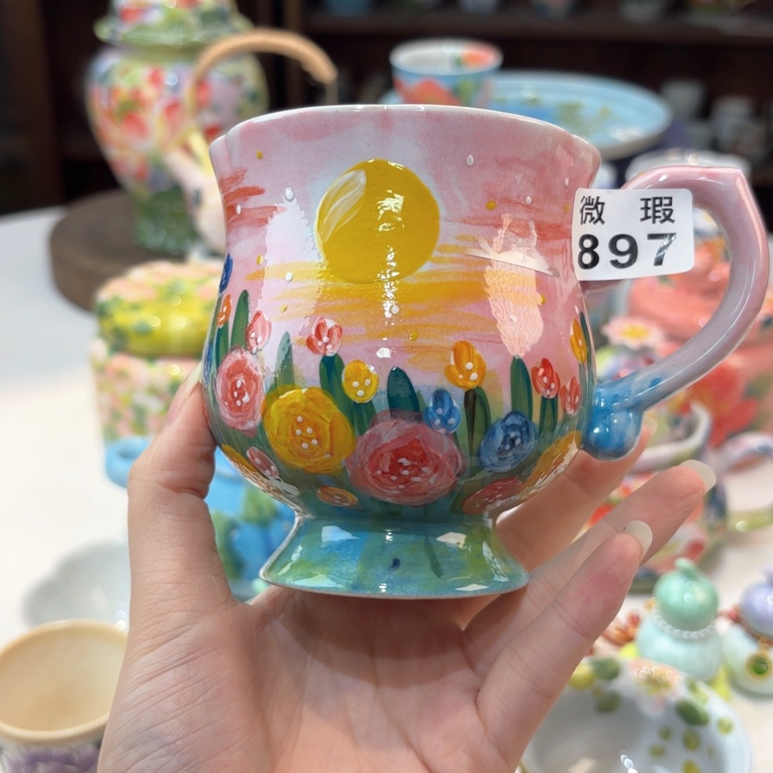 景德镇手绘高温釉下彩陶瓷茶具