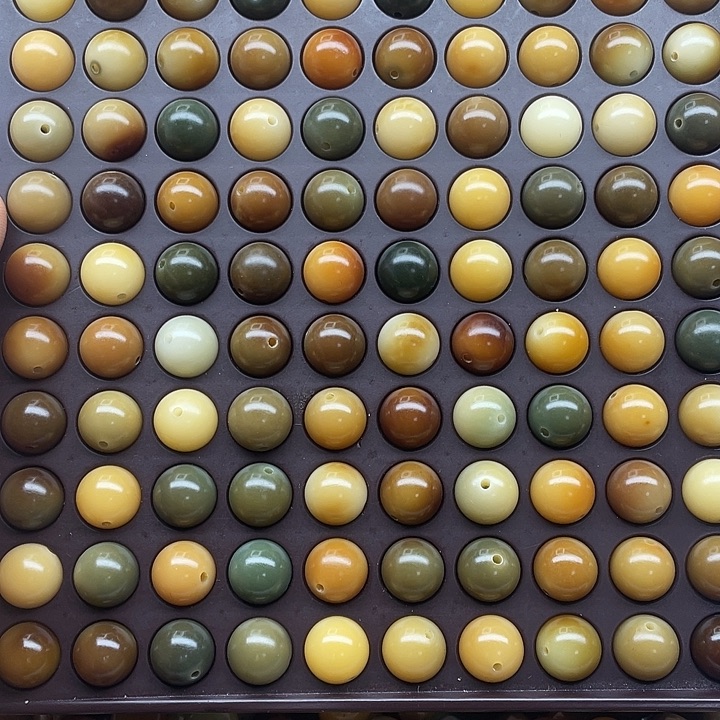 白***姐吊坠白玉菩提13精品多宝圆100颗