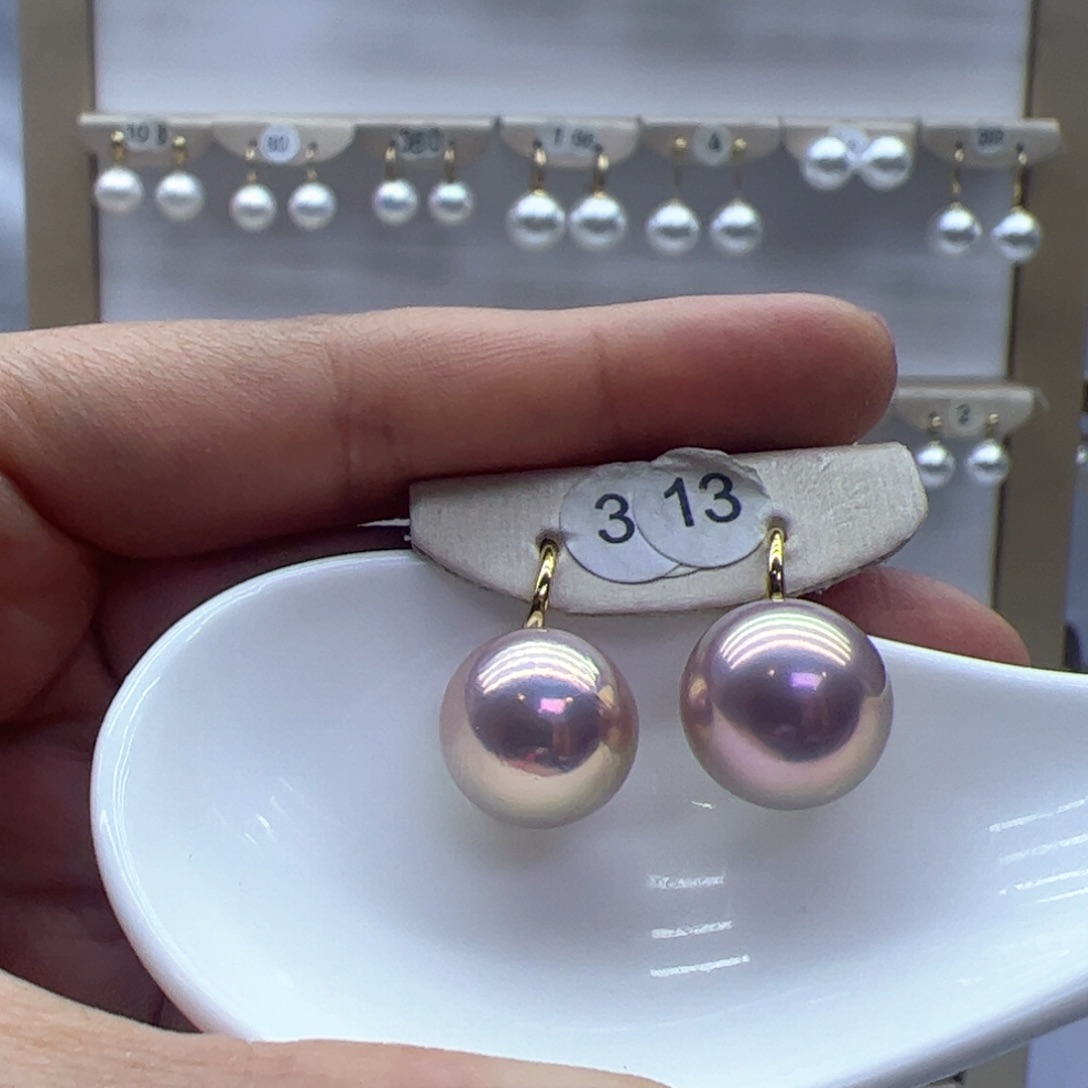 淡水珍珠耳饰18K金镶嵌