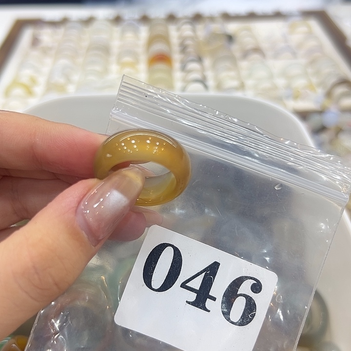 玛瑙/玉髓戒指合金46港18