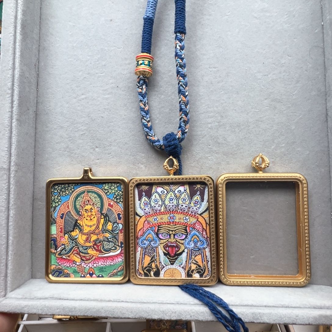 吊坠悦****铜双面扎基本尊黄老爷绳子6号